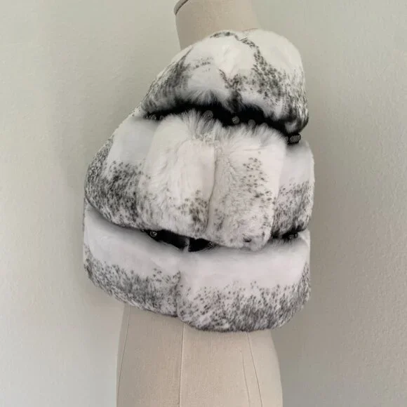 Belle Fare Toronto Leather Trim Rabbit Fur Bolero - XS - Picture 4 of 9
